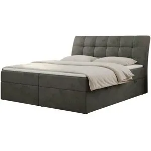 Höffner Boxbett mit Bettkasten Diegos ¦ grau ¦ Maße (cm): B: 180 H: 118