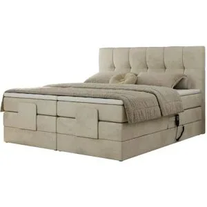 Höffner Motor Boxspringbett mit Bettkasten Vittoria ¦ beige ¦ Maße (cm): B: 188 H: 124