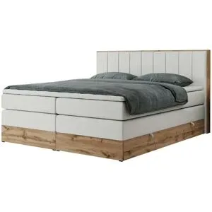 Höffner Boxspringbett mit Bettkasten Bellissimo King ¦ weiß ¦ Maße (cm): B: 168 H: 115