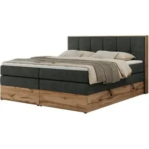 Höffner Boxspringbett mit Bettkasten Albero 1 King ¦ grau ¦ Maße (cm): B: 168 H: 113