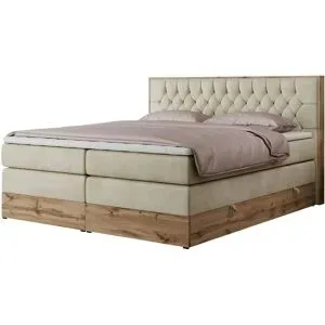Höffner Boxspringbett mit Bettkasten Amore King ¦ beige ¦ Maße (cm): B: 148 H: 115