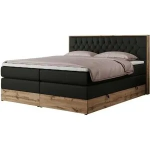 Höffner Boxspringbett mit Bettkasten Amore King ¦ schwarz ¦ Maße (cm): B: 188 H: 115