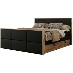 Höffner Boxspringbett mit Bettkasten Albero 2 King Duo ¦ schwarz ¦ Maße (cm): B: 208 H: