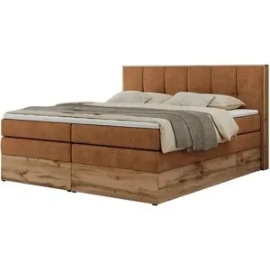 Höffner Boxspringbett mit Bettkasten Albero 1 King ¦ orange ¦ Maße (cm): B: 188 H: 113
