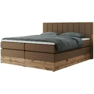 Höffner Boxspringbett mit Bettkasten Bellissimo King ¦ braun ¦ Maße (cm): B: 208 H: 115