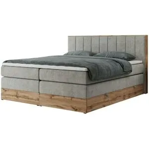 Höffner Boxspringbett mit Bettkasten Bellissimo King ¦ grau ¦ Maße (cm): B: 168 H: 115