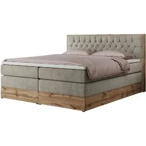Höffner Boxspringbett mit Bettkasten Amore King ¦ beige ¦ Maße (cm): B: 188 H: 115