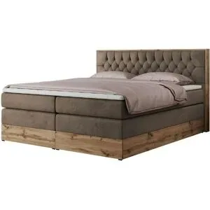 Höffner Boxspringbett mit Bettkasten Amore King ¦ braun ¦ Maße (cm): B: 208 H: 115