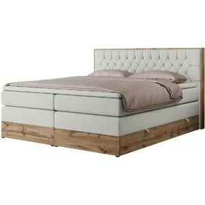 Höffner Boxspringbett mit Bettkasten Amore King ¦ weiß ¦ Maße (cm): B: 188 H: 115