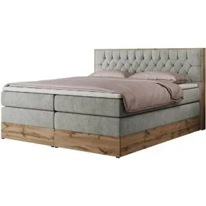 Höffner Boxspringbett mit Bettkasten Amore King ¦ grau ¦ Maße (cm): B: 168 H: 115