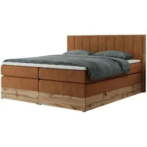 Höffner Boxspringbett mit Bettkasten Bellissimo King ¦ orange ¦ Maße (cm): B: 208 H: 115
