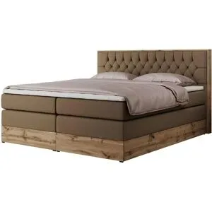 Höffner Boxspringbett mit Bettkasten Amore King ¦ braun ¦ Maße (cm): B: 188 H: 115