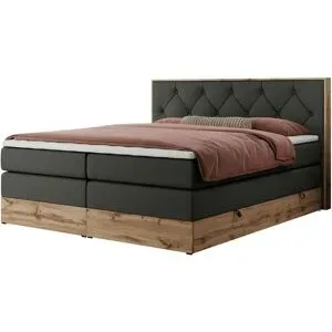 Höffner Boxspringbett mit Bettkasten Veneto King ¦ grau ¦ Maße (cm): B: 188 H: 115
