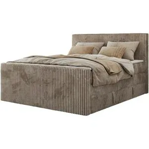 Höffner Boxspringbett mit Bettkasten Tiliano King Duo ¦ braun ¦ Maße (cm): B: 144 H: 119