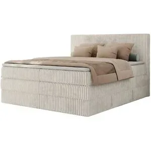 Höffner Boxspringbett mit Bettkasten Tiliano King ¦ beige ¦ Maße (cm): B: 206 H: 119