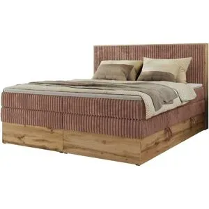 Höffner Boxspringbett mit Bettkasten Wood Classic King ¦ rosa/pink ¦ Maße (cm): B: 144