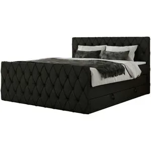 Höffner Boxspringbett mit Bettkasten Miren King Duo ¦ schwarz ¦ Maße (cm): B: 161 H: 110