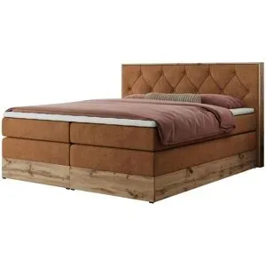 Höffner Boxspringbett mit Bettkasten Veneto King ¦ orange ¦ Maße (cm): B: 188 H: 115