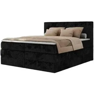 Höffner Boxspringbett mit Bettkasten Tiliano King ¦ schwarz ¦ Maße (cm): B: 186 H: 119