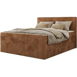 Höffner Boxspringbett mit Bettkasten Tiliano King Duo ¦ orange ¦ Maße (cm): B: 204 H: