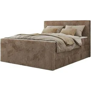 Höffner Boxspringbett mit Bettkasten Tiliano King Duo ¦ braun ¦ Maße (cm): B: 184 H: 119