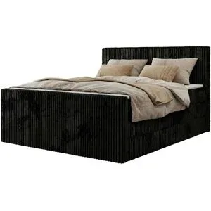 Höffner Boxspringbett mit Bettkasten Tiliano King Duo ¦ schwarz ¦ Maße (cm): B: 164 H: