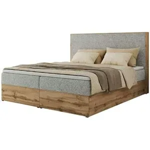 Höffner Boxbett mit Bettkasten Wood Classic ¦ grau ¦ Maße (cm): B: 164 H: 120