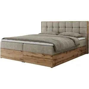 Höffner Boxbett mit Bettkasten Albero 1 ¦ beige ¦ Maße (cm): B: 148 H: 104