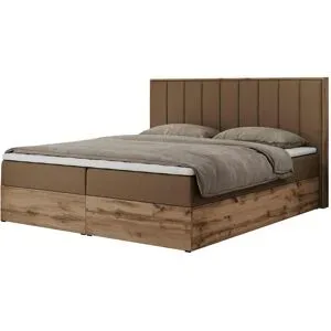 Höffner Boxbett mit Bettkasten Bellissimo ¦ braun ¦ Maße (cm): B: 148 H: 115