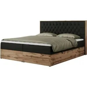 Höffner Boxbett mit Bettkasten Amore ¦ schwarz ¦ Maße (cm): B: 148 H: 115