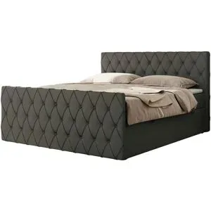 Höffner Boxbett mit Bettkasten Miren Duo ¦ grau ¦ Maße (cm): B: 201 H: 110