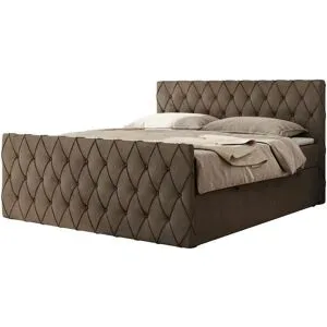 Höffner Boxbett mit Bettkasten Miren Duo ¦ braun ¦ Maße (cm): B: 181 H: 110