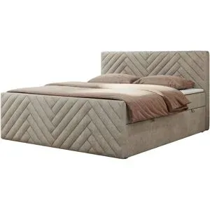 Höffner Boxbett mit Bettkasten Paris Duo ¦ beige ¦ Maße (cm): B: 161 H: 110