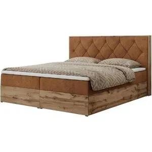 Höffner Boxbett mit Bettkasten Veneto ¦ orange ¦ Maße (cm): B: 188 H: 115