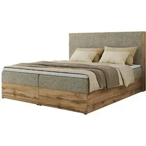 Höffner Boxbett mit Bettkasten Wood Classic ¦ beige ¦ Maße (cm): B: 164 H: 120