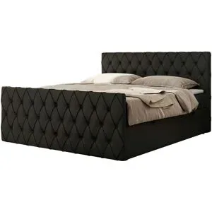 Höffner Boxbett mit Bettkasten Miren Duo ¦ schwarz ¦ Maße (cm): B: 161 H: 110