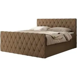 Höffner Boxbett mit Bettkasten Miren Duo ¦ braun ¦ Maße (cm): B: 121 H: 110