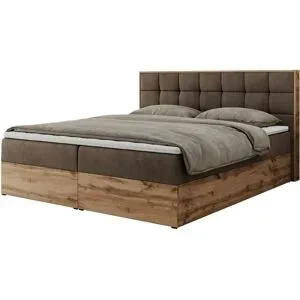 Höffner Boxbett mit Bettkasten Albero 1 ¦ braun ¦ Maße (cm): B: 208 H: 104