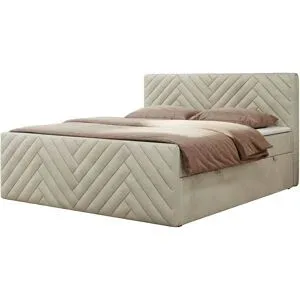 Höffner Boxbett mit Bettkasten Paris Duo ¦ beige ¦ Maße (cm): B: 141 H: 110