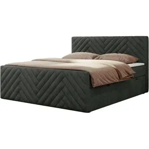 Höffner Boxbett mit Bettkasten Paris Duo ¦ grau ¦ Maße (cm): B: 201 H: 110