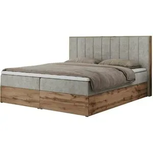 Höffner Boxbett mit Bettkasten Bellissimo ¦ grau ¦ Maße (cm): B: 208 H: 115