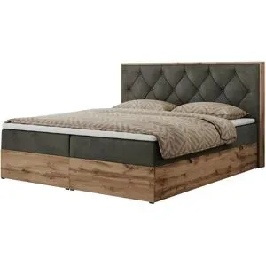 Höffner Boxbett mit Bettkasten Veneto ¦ grau ¦ Maße (cm): B: 208 H: 115