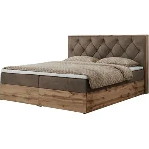 Höffner Boxbett mit Bettkasten Veneto ¦ braun ¦ Maße (cm): B: 208 H: 115
