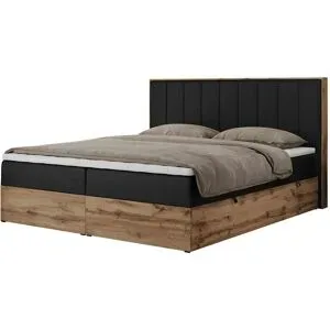 Höffner Boxbett mit Bettkasten Bellissimo ¦ schwarz ¦ Maße (cm): B: 208 H: 115