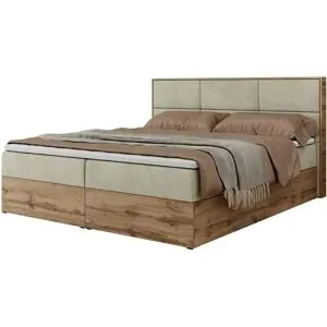 Höffner Boxbett mit Bettkasten Albero 2 ¦ beige ¦ Maße (cm): B: 208 H: 104