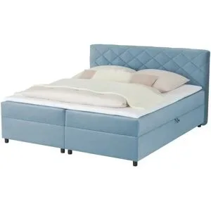Höffner Boxbett mit Bettkasten Vegas II ¦ blau ¦ Maße (cm): B: 166 H: 104