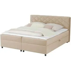 Höffner Boxbett mit Bettkasten Vegas II ¦ beige ¦ Maße (cm): B: 166 H: 104