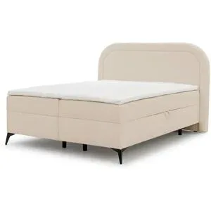 S-STYLE Boxbett mit Bettkasten  Bouclé-Stoff Sonna ¦ beige ¦ Maße (cm): B: 160