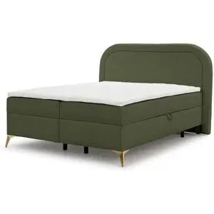 S-STYLE Boxbett mit Bettkasten  Bouclé-Stoff Sonna ¦ grün ¦ Maße (cm): B: 220 H: