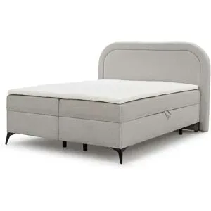 S-STYLE Boxbett mit Bettkasten  Bouclé-Stoff Sonna ¦ grau ¦ Maße (cm): B: 220 H: